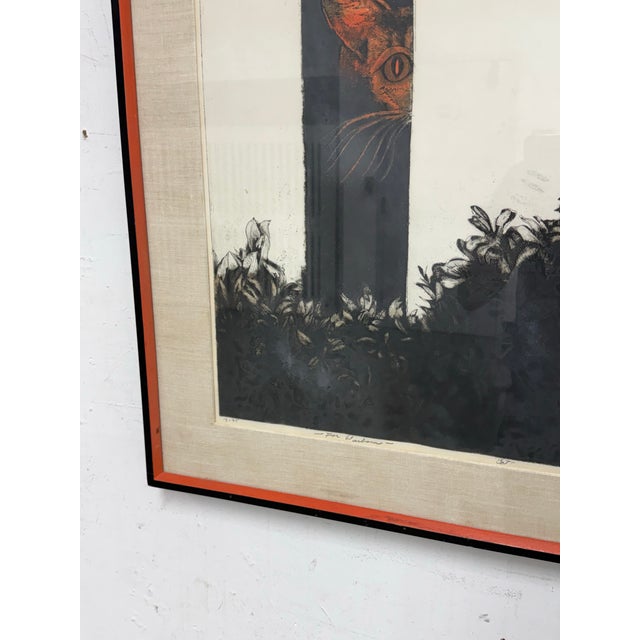 Gerson Leiber "Cat" Framed Lithograph, Signed For Sale - Image 4 of 12