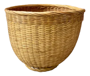 Vintage Large Hand Woven Wicker Reed Basket / Planter