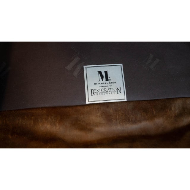 Restoration Hardware Churchill Cigar Leather Luxe Writer's Chair For Sale - Image 15 of 15