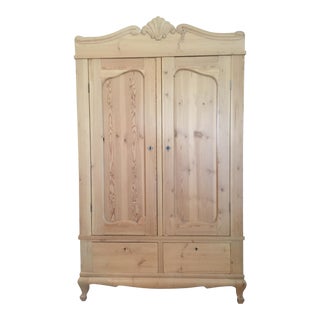 19th Century Antique Scandinavian Pine Wardrobe For Sale
