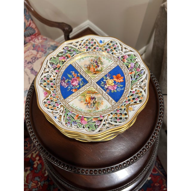 These beautiful plates are in perfect condition. They are a real showstopper for decor or tablesetting.