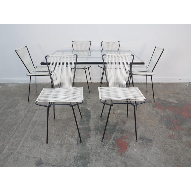 1960s Attributed to George Nelson Arbuck Wrought Iron Dinning Table W/ Allan Gould Style Chair For Sale - Image 11 of 14