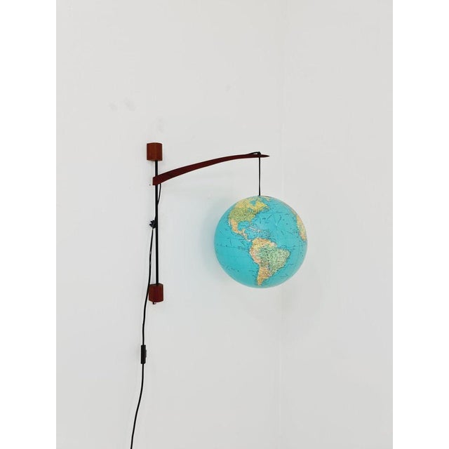 Vintage German Teak Globe Wall Lamp, 1960s For Sale - Image 11 of 11