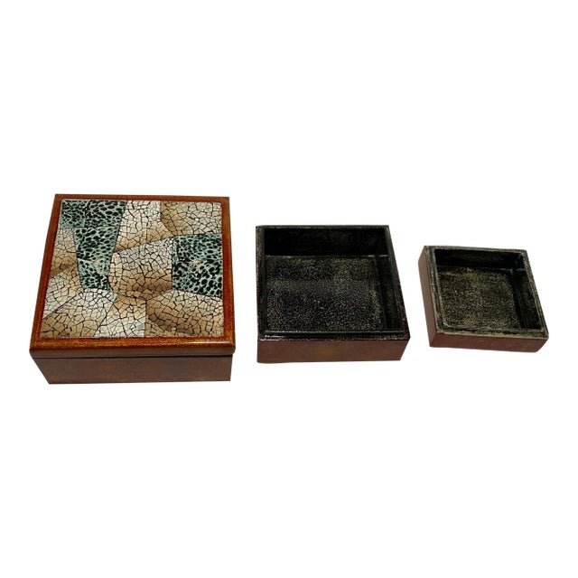 Maitland Smith Eggshell Box Set of 3. For Sale