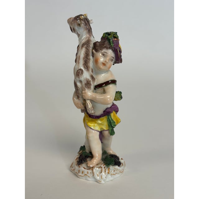 Late 19th Century Young Shepherdess With Goat Figurine For Sale - Image 5 of 10
