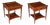 Vintage Occasional Tables in Flame Mahogany, Set of 2 For Sale