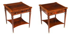 Vintage Occasional Tables in Flame Mahogany, Set of 2
