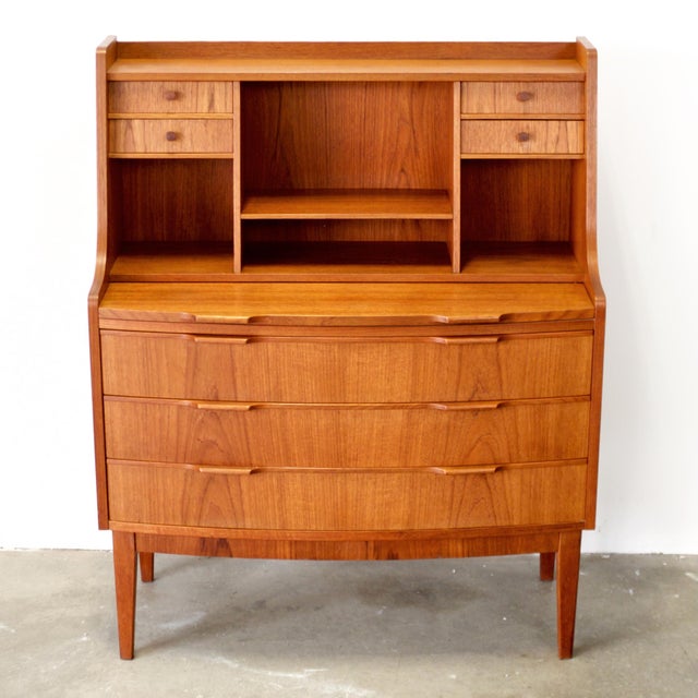 1950s Danish Teak Secretary Desk For Sale - Image 4 of 12