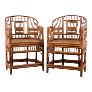 Brighton Bamboo Pavilion Chairs - a Pair For Sale