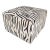 Vintage Zebra Print Cowhide Ottoman With Casters, Circa 1990s For Sale