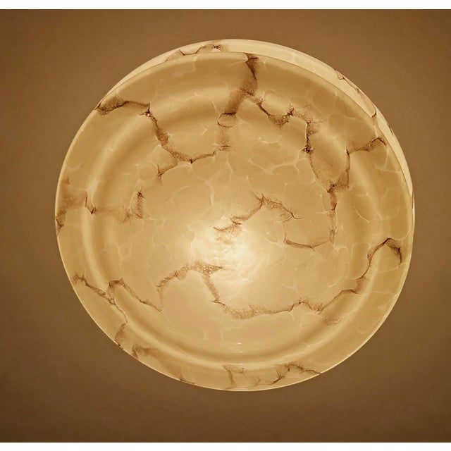 Art Deco Ivory Marble Glass Pendant Light, 1930s For Sale - Image 9 of 18