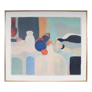 Mid 20th Century Roger Muhl Signed & Numbered French Modernist Abstract Still Life Print, Framed For Sale