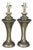 2 Art Deco Hollywood Regency Style Tapered Brass Buffet Table Lamps Pair For Sale