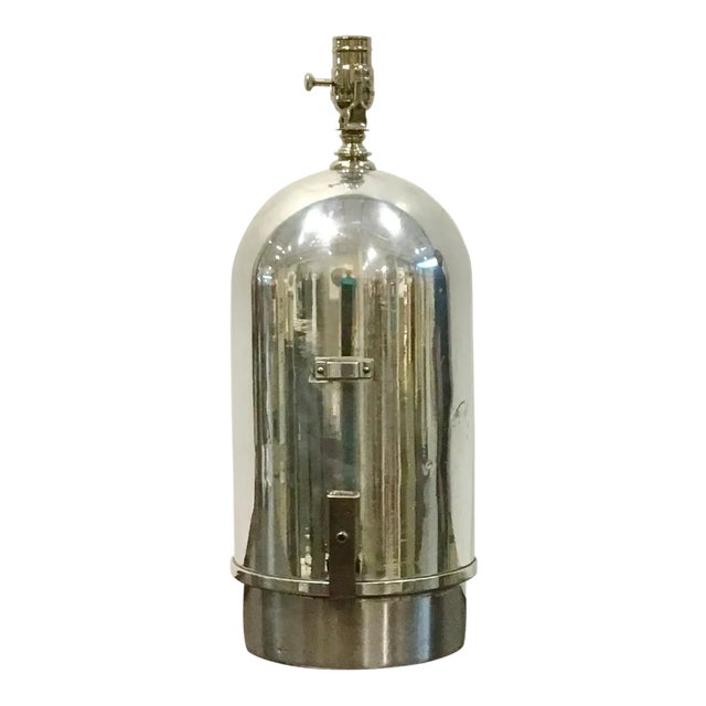 Custom Chrome Transit Surveyors Case Table Lamp For Sale