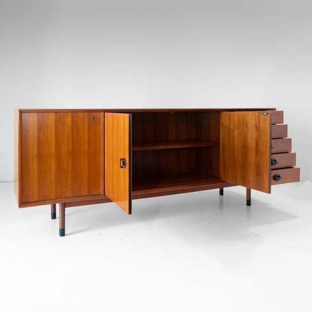 Wood Mid-Century Modern Teak Sideboard by George Coslin for Faram, Italy, 1960s For Sale - Image 7 of 17