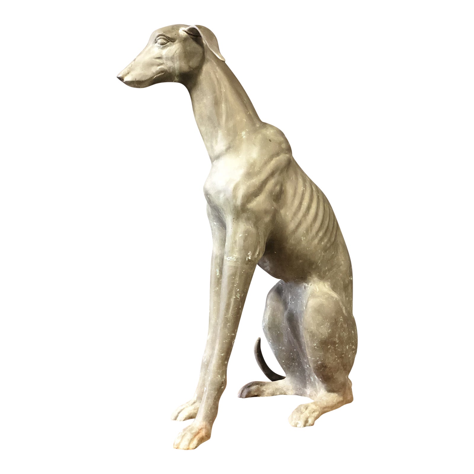 Large Vintage Brass GreyHound Statue Chairish