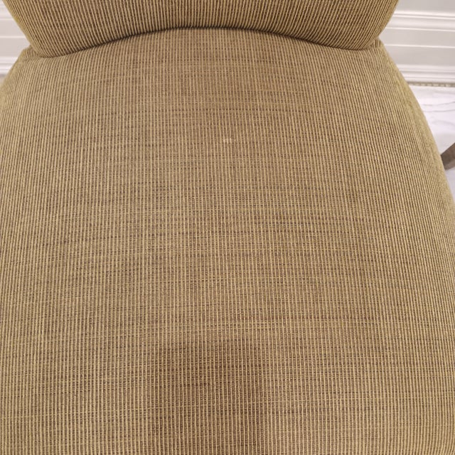 Wood Vintage Crate & Barrel Upholstered Taupe Side Chairs With Textured Finish Wood Legs a Pair For Sale - Image 7 of 15