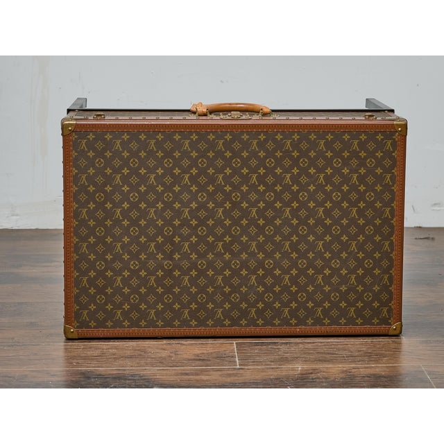 Louis Vuitton Vintage Trunk Made into Coffee Table on Custom Base For Sale - Image 9 of 12