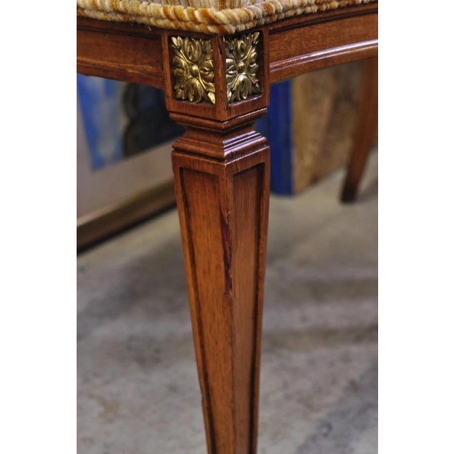 Vintage Italian Neoclassical Style Walnut Greek Key Dining Chairs - Set of 6 For Sale - Image 9 of 12