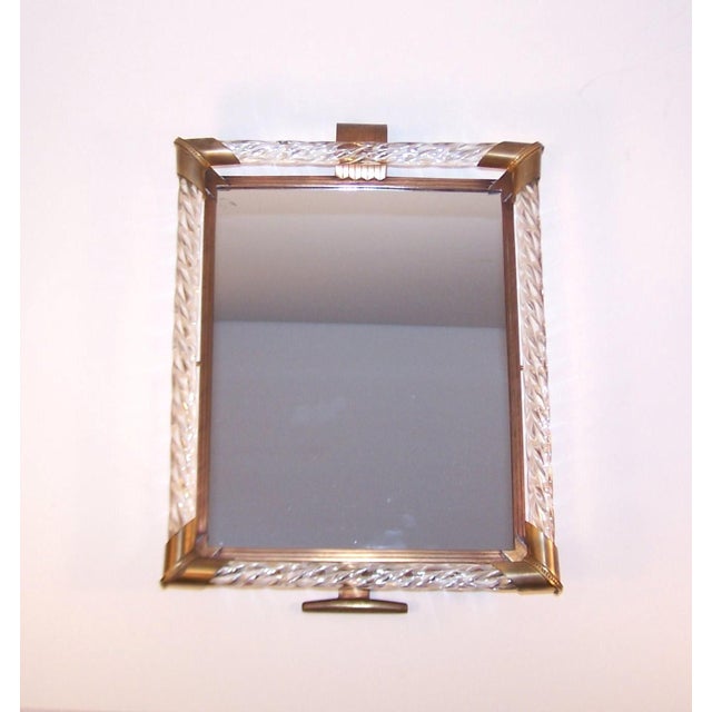 Elegant C 1940 Venini Italian Glass Dressing Table Vanity Mirror