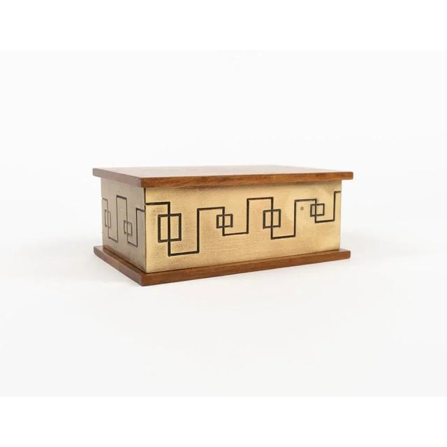 1970s Rectangular Box in Brass and Wood, Italy, 1970s For Sale - Image 5 of 18