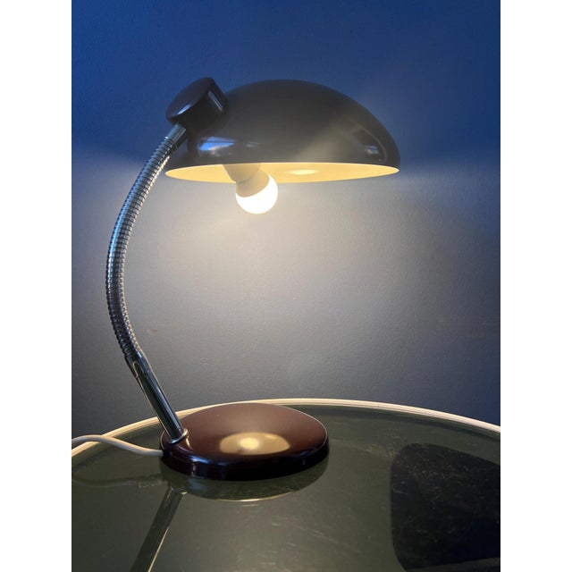 Large Mid-Century Brown Desk Lamp For Sale - Image 5 of 12