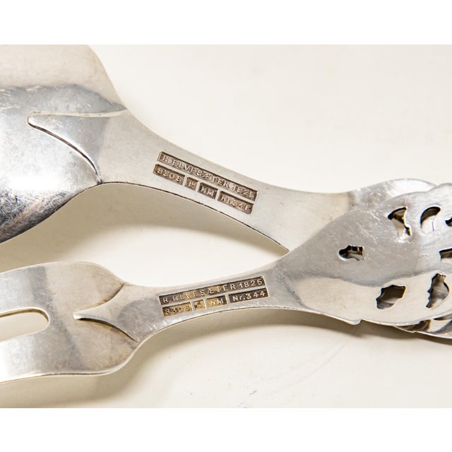 Mid 20th Century Mid 20th Century Sterling Silver Salad Cutlery, Norway- 2 Pieces For Sale - Image 5 of 12