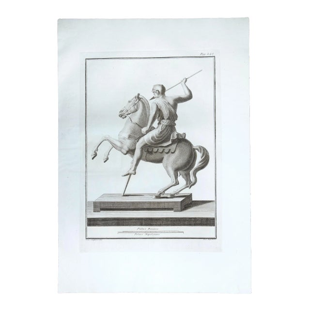 Pietro Campana, Ancient Roman Statue, Original Etching, 1700s For Sale
