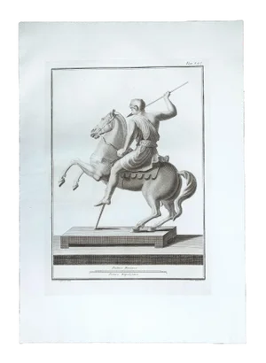 Pietro Campana, Ancient Roman Statue, Original Etching, 1700s