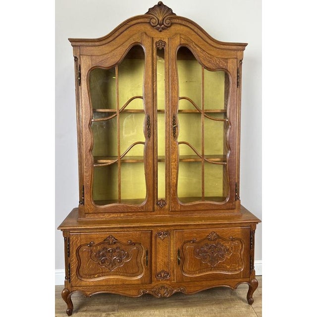 Vintage Louis XVI French Oak Display Cabinet For Sale - Image 14 of 14