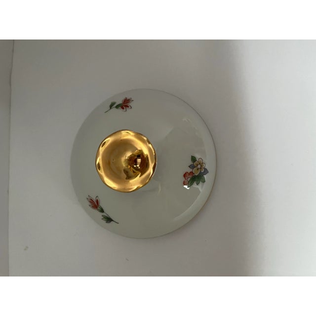 Ceramic Vintage Limoges Gold Handled Porcelain Teapot With Lid Adorned With Flower Vines and Beautiful Peacock For Sale - Image 7 of 9