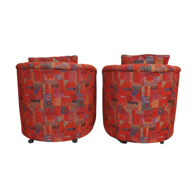 Postmodern Barrel Chairs, a Pair For Sale In Tampa - Image 6 of 9