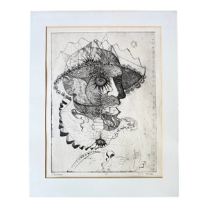 1973 Artist Proof Etching Portrait of Picasso by John C. Sirica