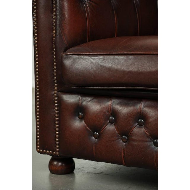 English Cowhide Chesterfield Club Lounge Chair For Sale - Image 12 of 13