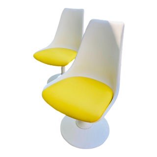 1980s Chrome Craft Mid Century Modern Tulip Armless Swivel Chairs - a Pair For Sale