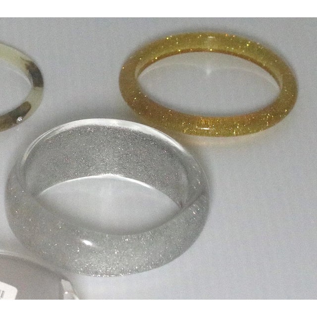 Art Deco 1950s-1990s Alexis Bittar Thermoplastic Bangle Bracelets - 5 Pieces For Sale - Image 3 of 4