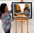 Figurative Painting of People admiring Manhattan Henge Sunset New York City NYC with dramatic light and colours by Leading...