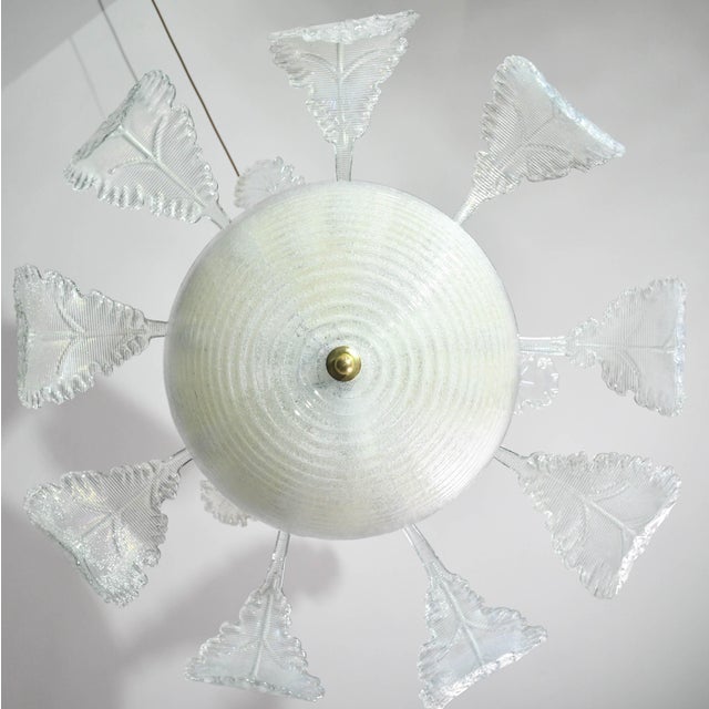 Italian Luxury Barovier & Toso Chandelier, Murano Pulegoso Glass, 1950s For Sale - Image 3 of 13