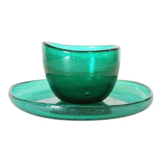 Arne Jon Jutrem for Hadeland Glassverk Greenland Series Bowl and Underplate For Sale