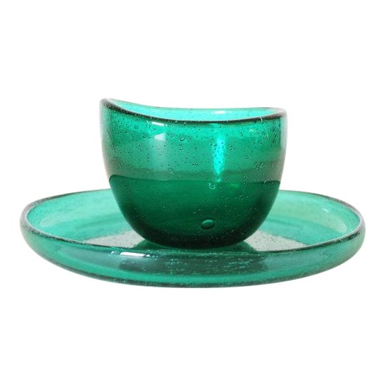 Arne Jon Jutrem for Hadeland Glassverk Greenland Series Bowl and Underplate For Sale