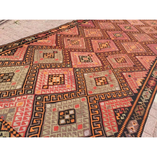 Oversized Vintage Turkish Kilim Rug - 72" X 176" For Sale In Raleigh - Image 6 of 10