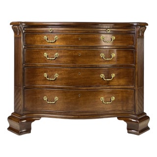 Late 20th Century EJ Victor Mahogany Serpentine Bachelor's Chest With Brushing Slide For Sale