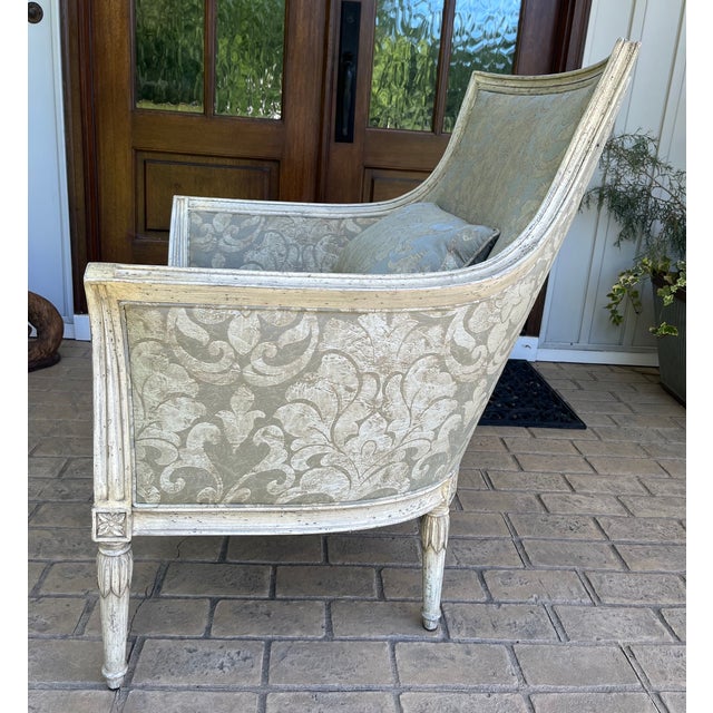 Early 21st Century Theodore Alexander Evanna Bergere Style Upholstered Accent Chair For Sale - Image 5 of 14