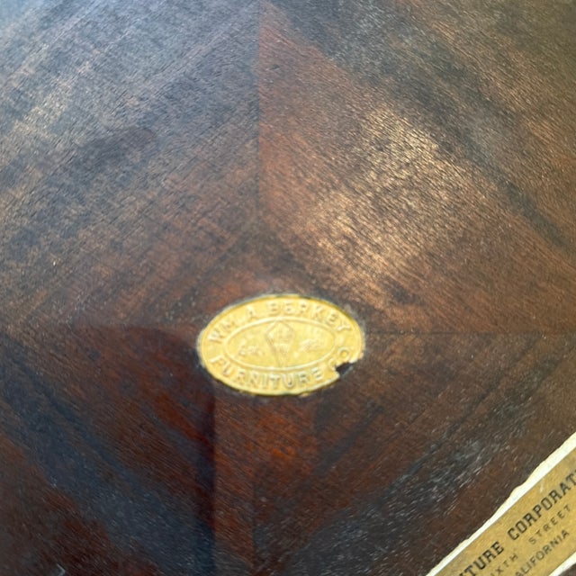 Pair of Vintage Wm. A. Berkey Mahogany Regency-Style Gallery-Top Side Table For Sale - Image 11 of 11