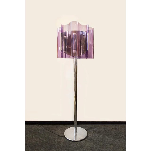 Purple Space Age Floor Lamp in Acrylic Glass, Italy, 1970s For Sale - Image 8 of 8
