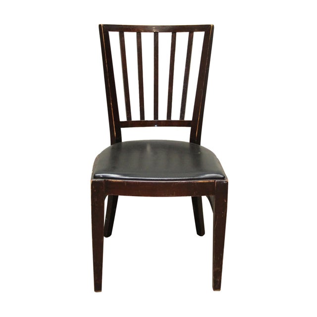 Thonet bentwood chair with vinyl seat. Shows surface wear. Priced each. The exact date of creation is unknown. The...
