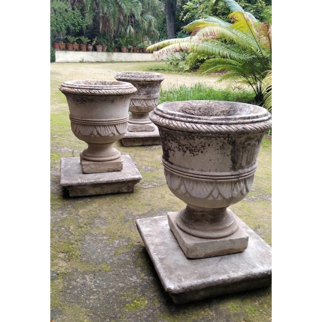 Stone Vases, 19th Century, Set of 3 For Sale - Image 4 of 6