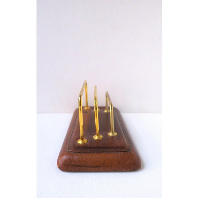 Brown Leather Desk Mail Letter Holder, Circa Late-20th Century For Sale - Image 8 of 11