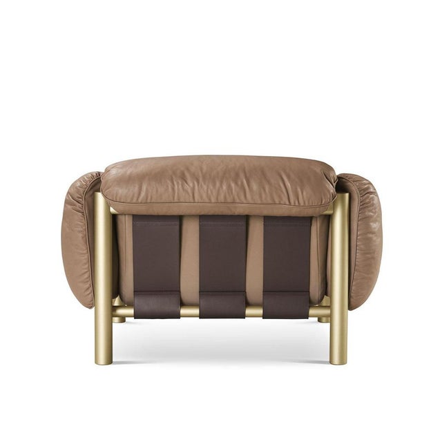 Contemporary Flo Tan Leather Armchair by Lorenza Bozzoli For Sale - Image 3 of 4