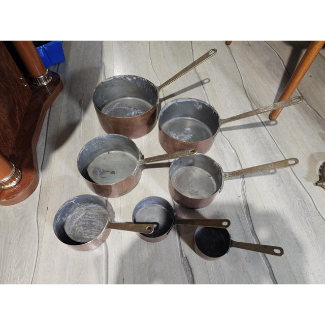 Vintage Copper Frying Pans, 1920s, Set of 7 For Sale - Image 3 of 10